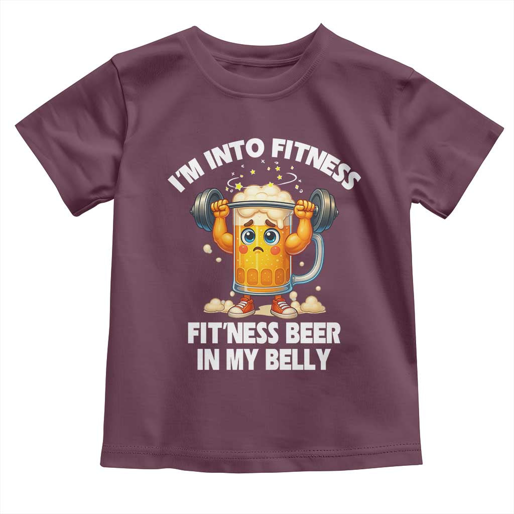 Funny Beer Lover Toddler T Shirt I Am Into Fitness Beer in My Belly - Wonder Print Shop