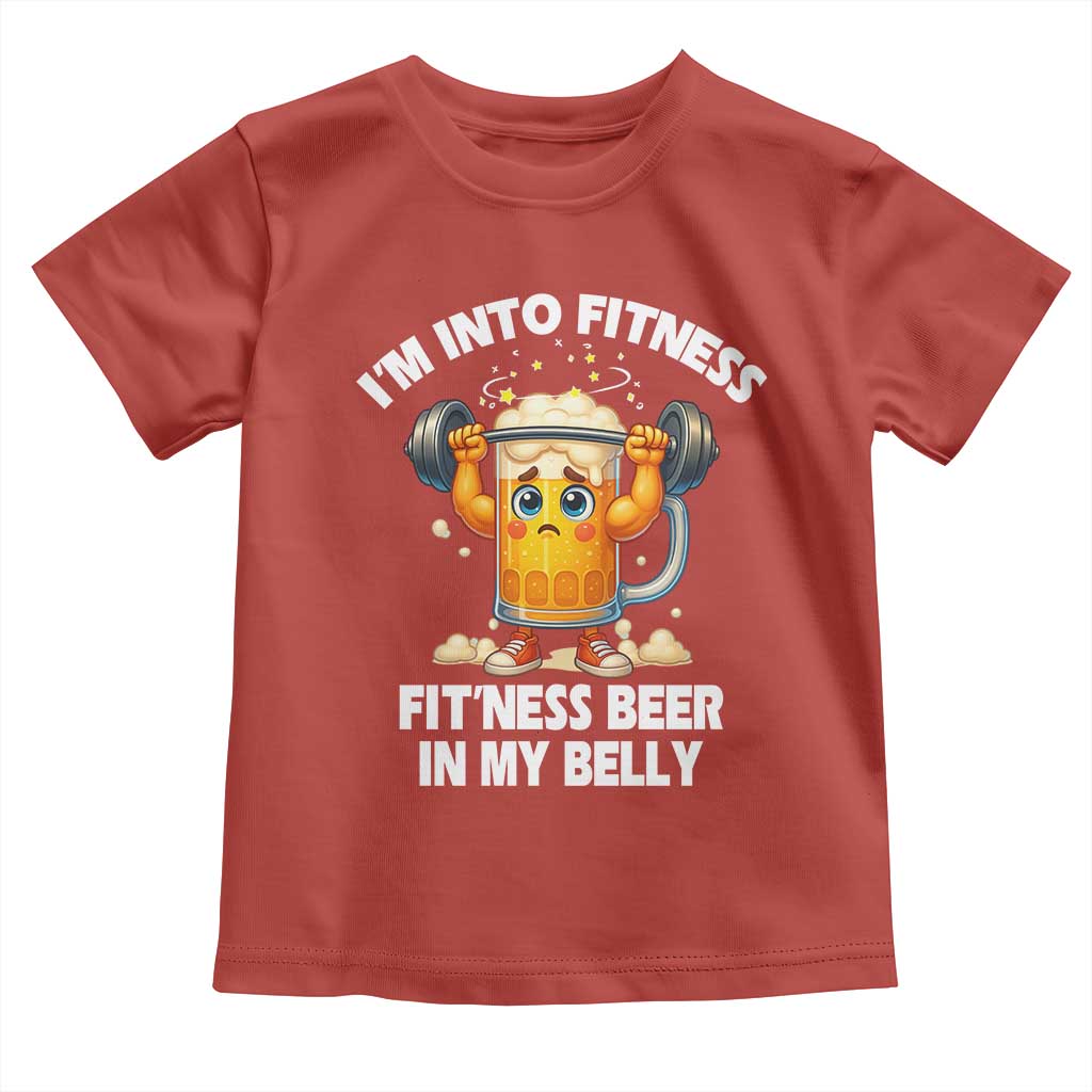 Funny Beer Lover Toddler T Shirt I Am Into Fitness Beer in My Belly - Wonder Print Shop