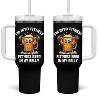 Funny Beer Lover Tumbler With Handle I Am Into Fitness Beer in My Belly - Wonder Print Shop
