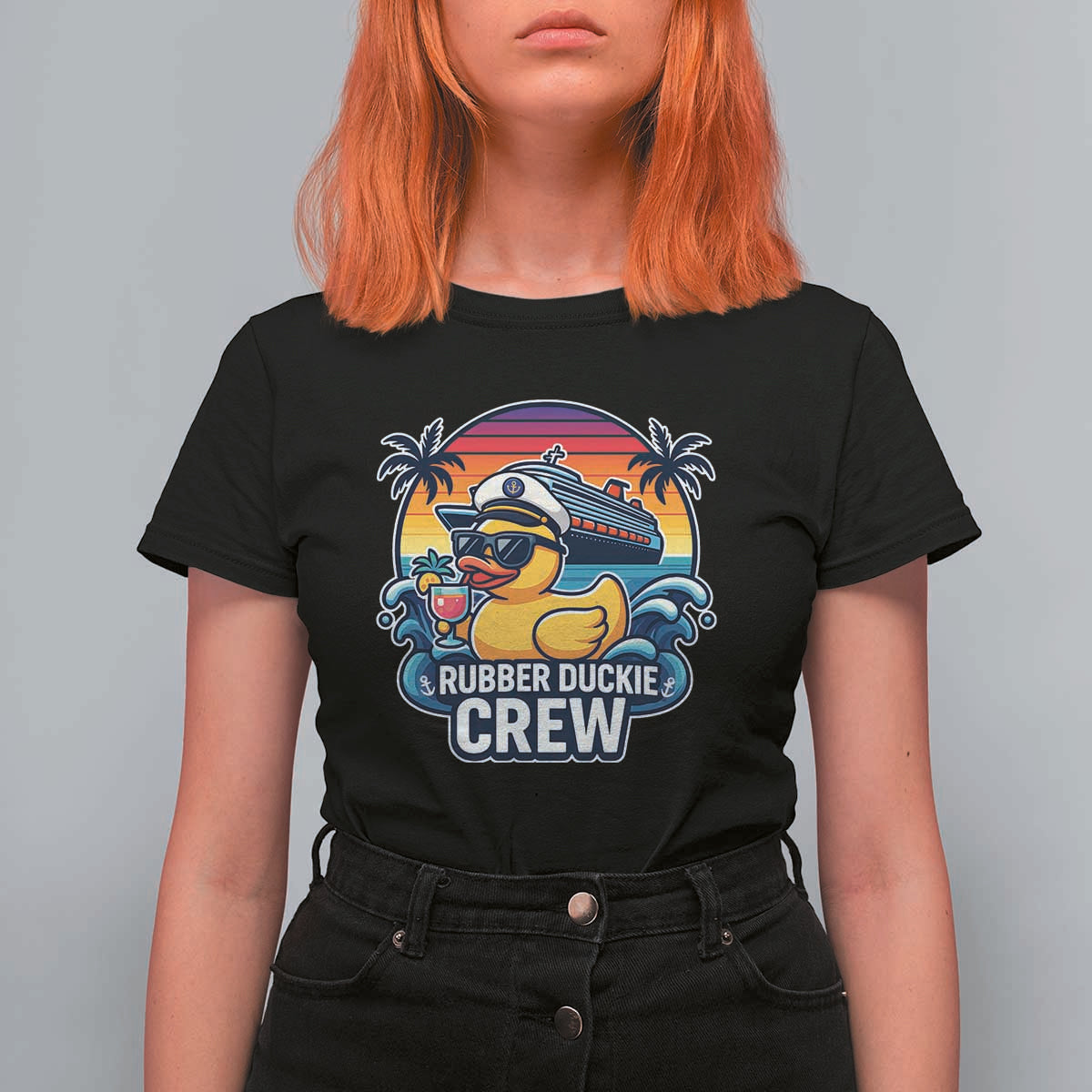 Funny Rubber Duckie Cruise T Shirt For Women - Wonder Print Shop