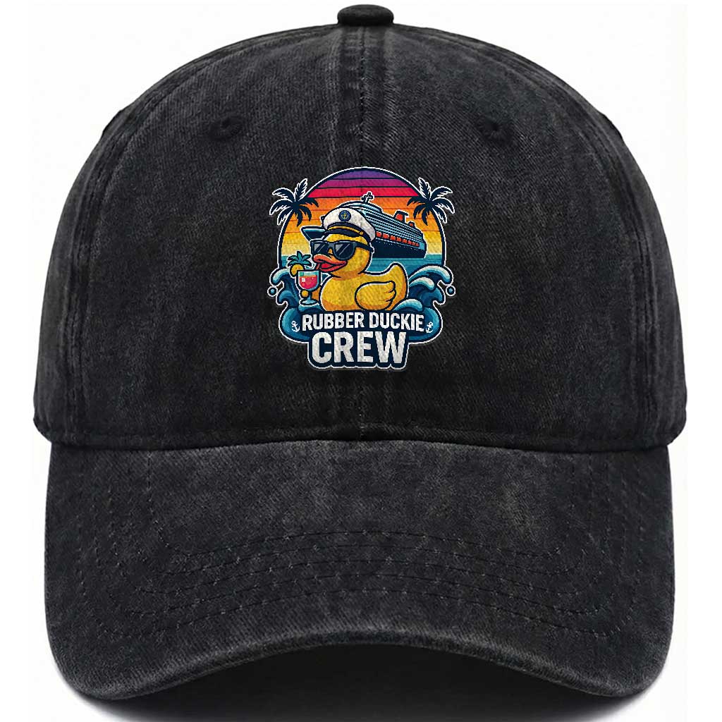 Funny Rubber Duckie Cruise Washed Cotton Baseball Cap