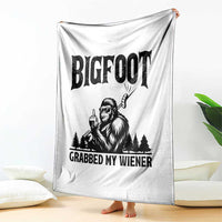 Bigfoot Grabbed My Wiener Throw Blanket Funny Sasquatch Camping - Wonder Print Shop