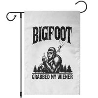 Bigfoot Grabbed My Wiener Garden Flag Funny Sasquatch Camping - Wonder Print Shop