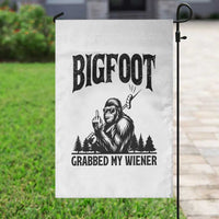 Bigfoot Grabbed My Wiener Garden Flag Funny Sasquatch Camping - Wonder Print Shop