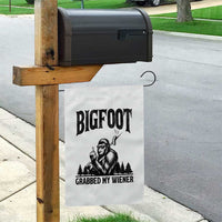Bigfoot Grabbed My Wiener Garden Flag Funny Sasquatch Camping - Wonder Print Shop