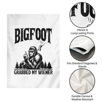 Bigfoot Grabbed My Wiener Garden Flag Funny Sasquatch Camping - Wonder Print Shop