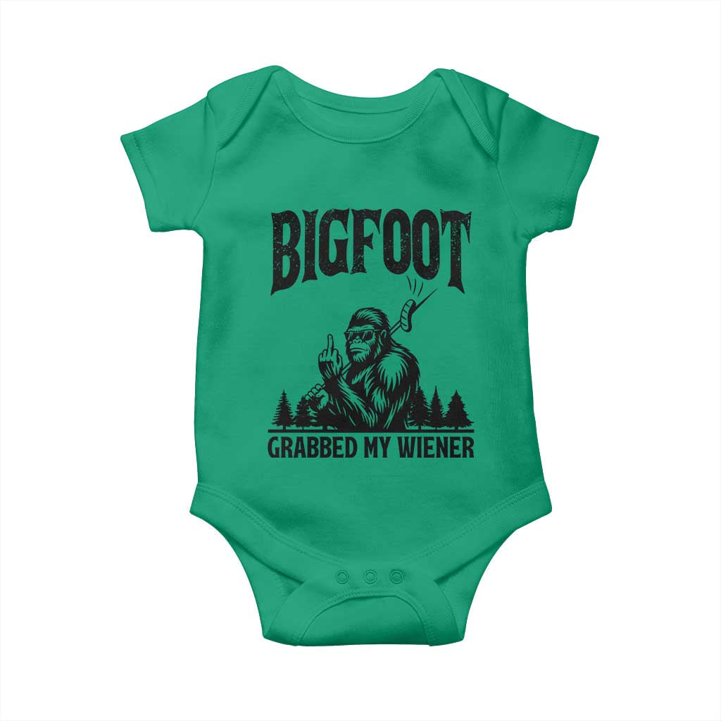 Bigfoot Grabbed My Wiener Baby Onesie Funny Sasquatch Camping - Wonder Print Shop