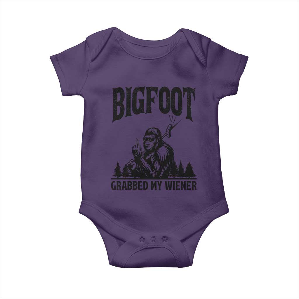 Bigfoot Grabbed My Wiener Baby Onesie Funny Sasquatch Camping - Wonder Print Shop