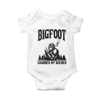Bigfoot Grabbed My Wiener Baby Onesie Funny Sasquatch Camping - Wonder Print Shop