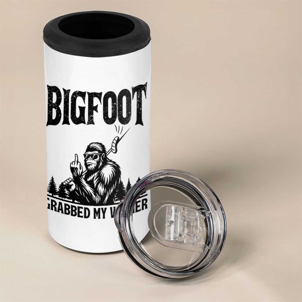 Bigfoot Grabbed My Wiener 4 in 1 Can Cooler Tumbler Funny Sasquatch Camping - Wonder Print Shop