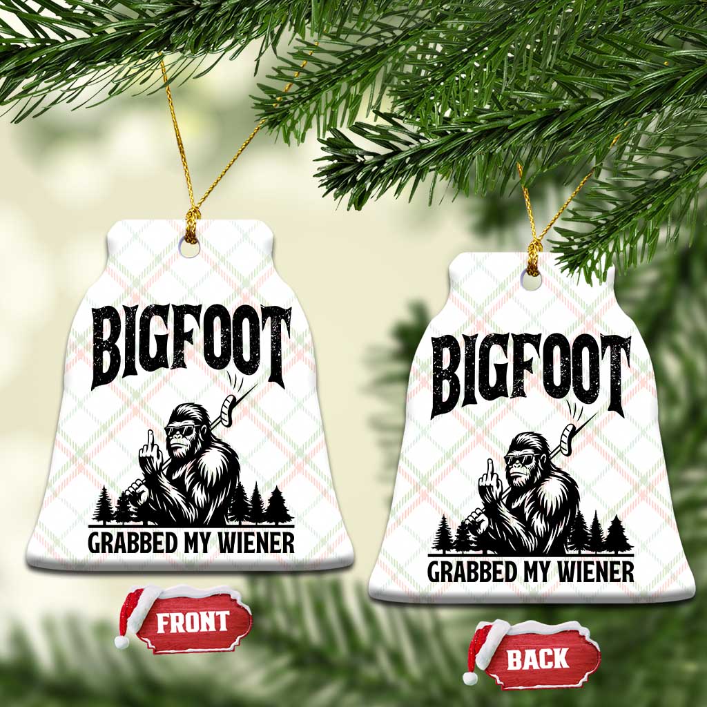 Bigfoot Grabbed My Wiener Ceramic Ornament Funny Sasquatch Camping - Wonder Print Shop
