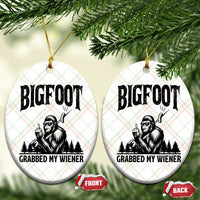 Bigfoot Grabbed My Wiener Ceramic Ornament Funny Sasquatch Camping - Wonder Print Shop