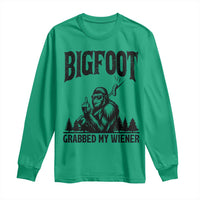 Bigfoot Grabbed My Wiener Long Sleeve Shirt Funny Sasquatch Camping - Wonder Print Shop