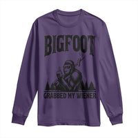Bigfoot Grabbed My Wiener Long Sleeve Shirt Funny Sasquatch Camping - Wonder Print Shop
