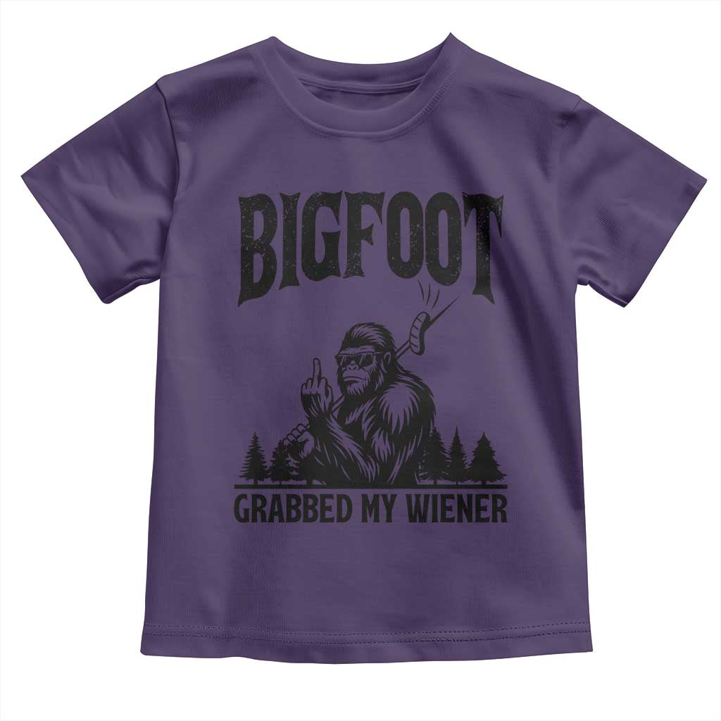 Bigfoot Grabbed My Wiener Toddler T Shirt Funny Sasquatch Camping - Wonder Print Shop
