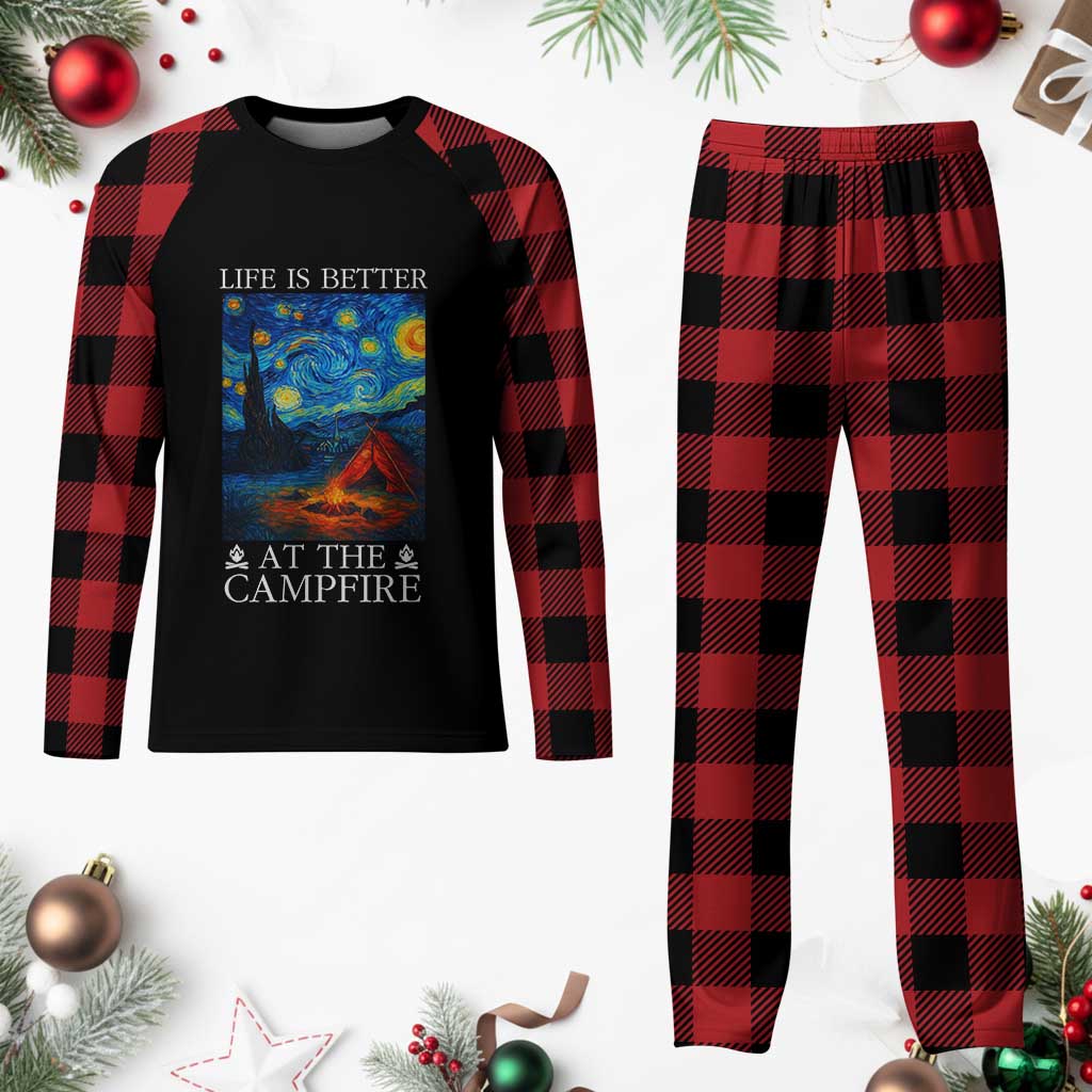 Funny Camping Plaid Pajama Set Life Is Better At The Campfire - Wonder Print Shop