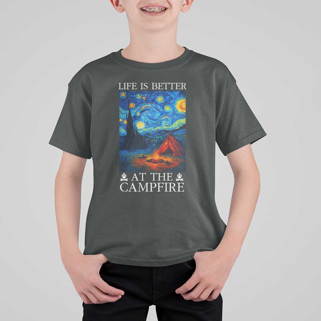 Funny Camping T Shirt For Kid Life Is Better At The Campfire - Wonder Print Shop