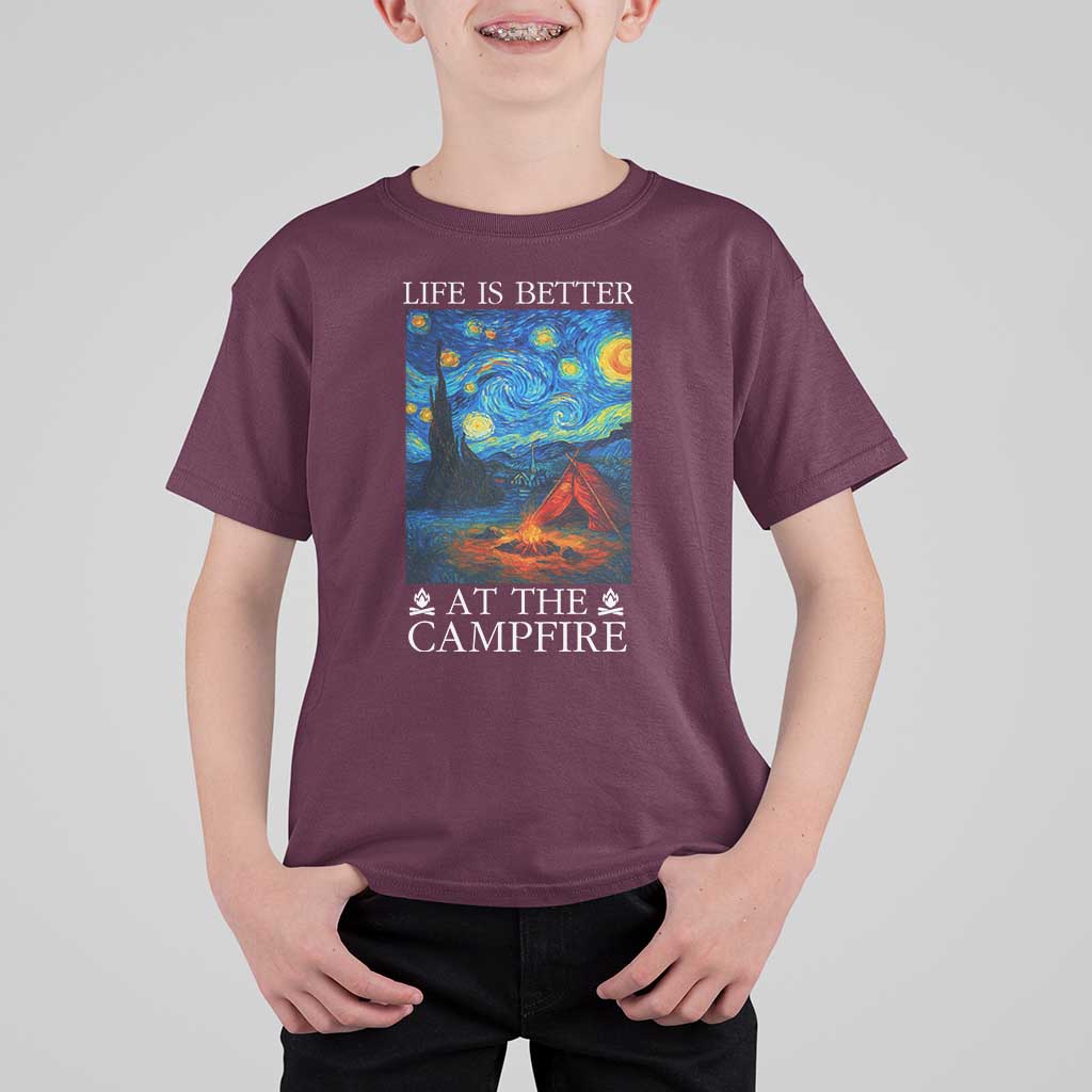 Funny Camping T Shirt For Kid Life Is Better At The Campfire - Wonder Print Shop