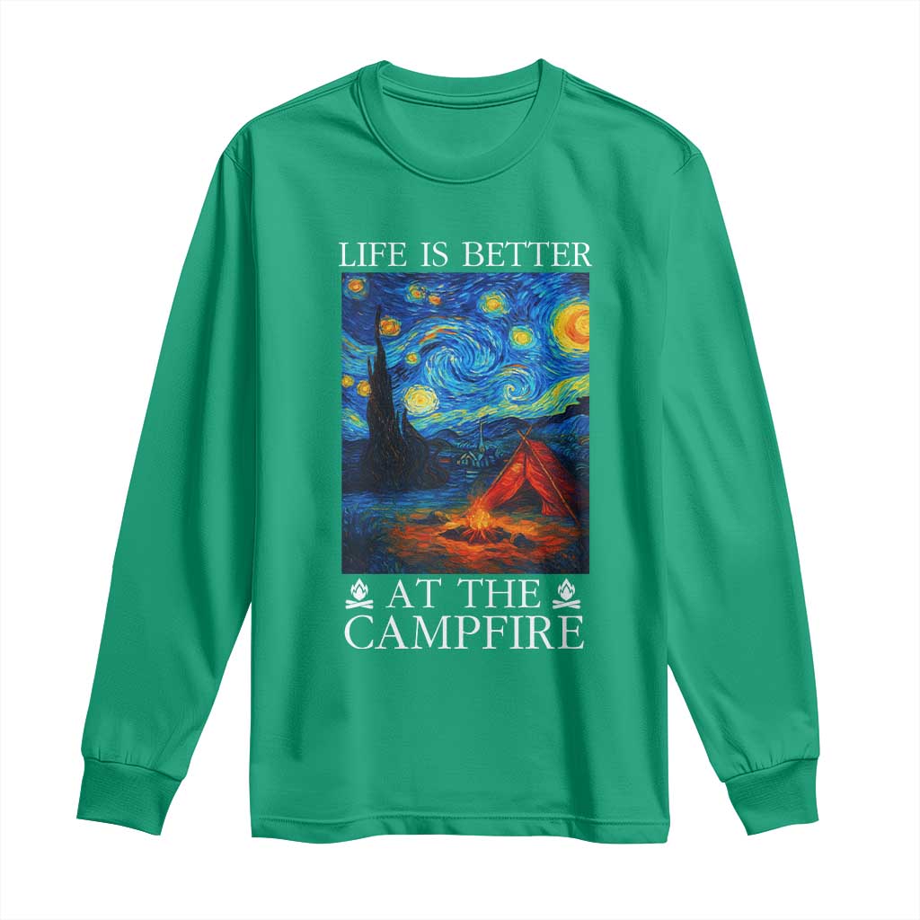 Funny Camping Long Sleeve Shirt Life Is Better At The Campfire - Wonder Print Shop
