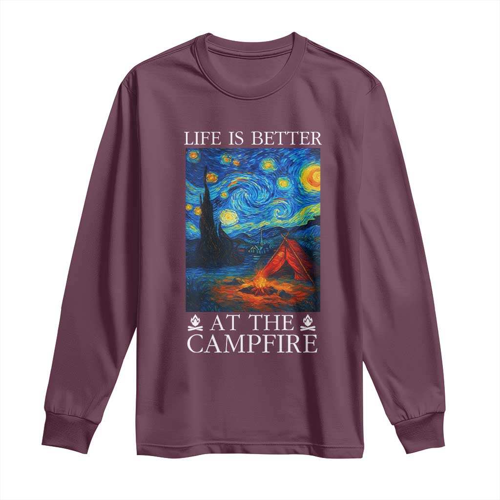 Funny Camping Long Sleeve Shirt Life Is Better At The Campfire - Wonder Print Shop
