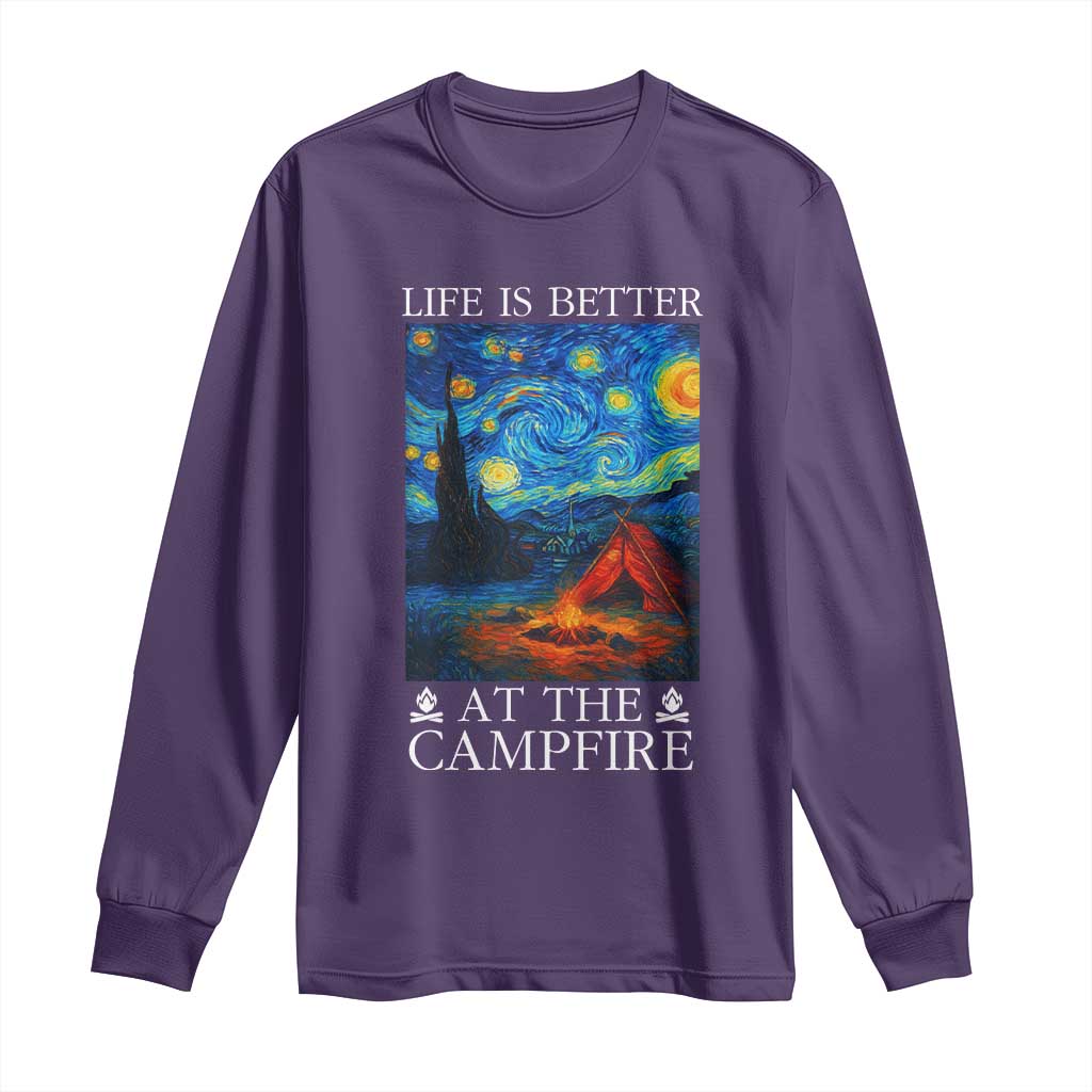 Funny Camping Long Sleeve Shirt Life Is Better At The Campfire - Wonder Print Shop