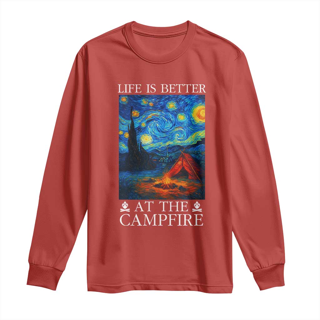 Funny Camping Long Sleeve Shirt Life Is Better At The Campfire - Wonder Print Shop