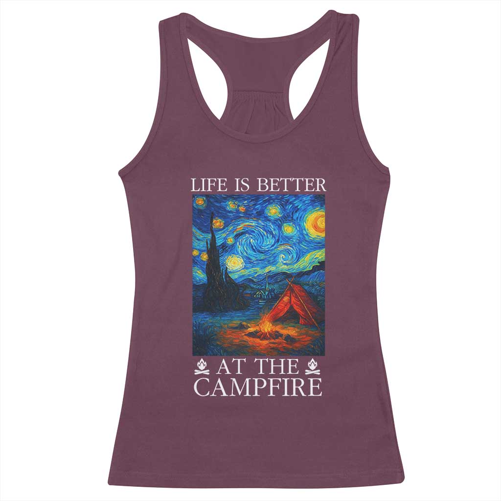 Funny Camping Racerback Tank Top Life Is Better At The Campfire - Wonder Print Shop