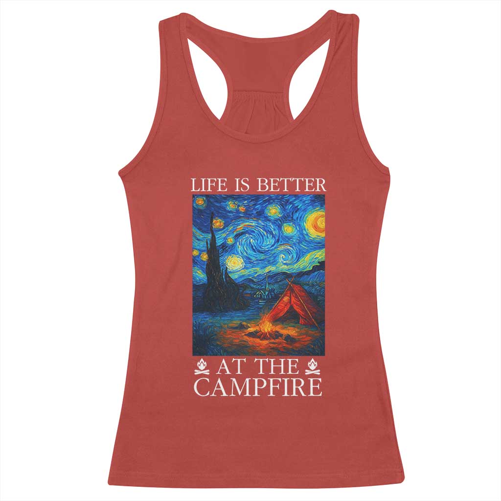 Funny Camping Racerback Tank Top Life Is Better At The Campfire - Wonder Print Shop