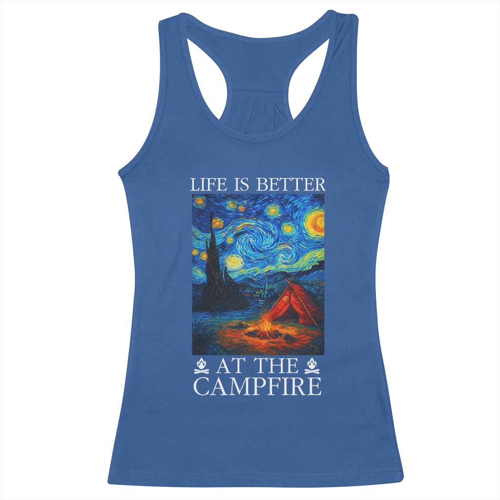 Funny Camping Racerback Tank Top Life Is Better At The Campfire - Wonder Print Shop