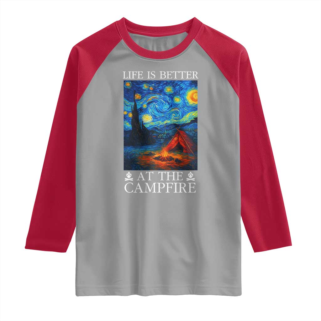 Funny Camping Raglan Shirt Life Is Better At The Campfire - Wonder Print Shop