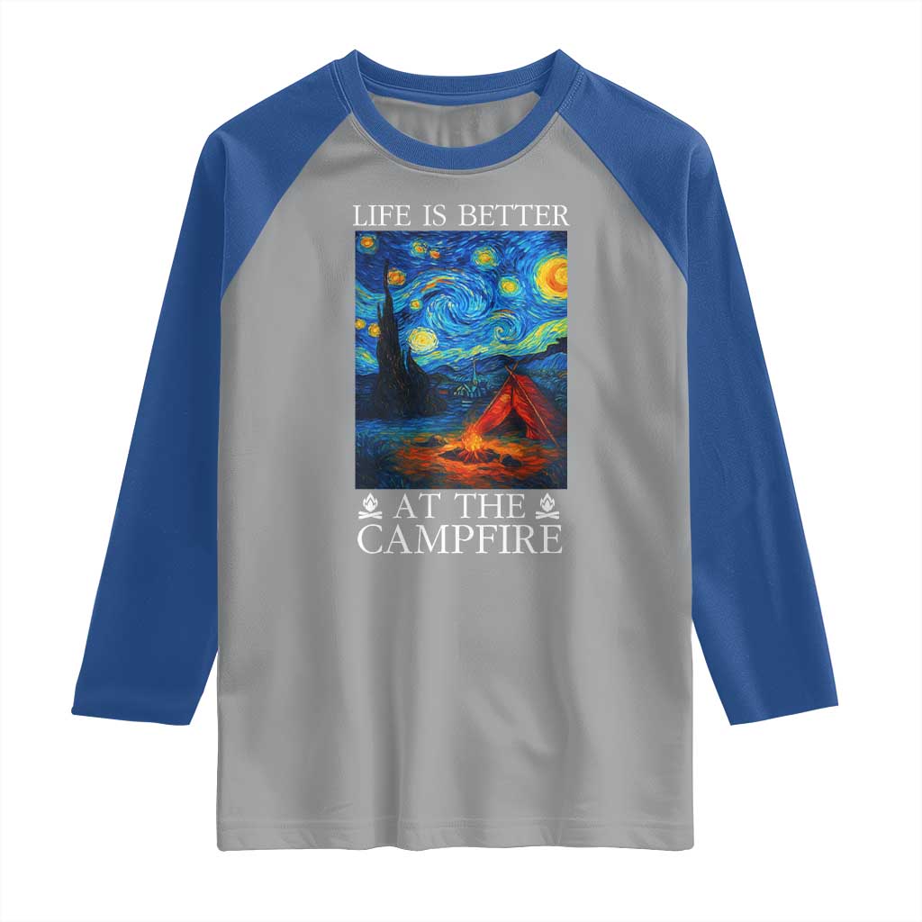 Funny Camping Raglan Shirt Life Is Better At The Campfire - Wonder Print Shop