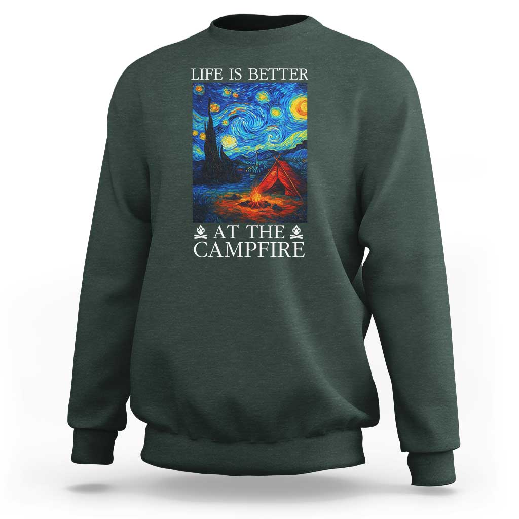 Funny Camping Sweatshirt Life Is Better At The Campfire - Wonder Print Shop