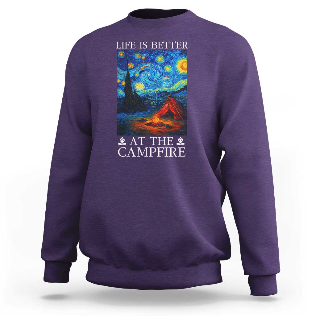 Funny Camping Sweatshirt Life Is Better At The Campfire - Wonder Print Shop