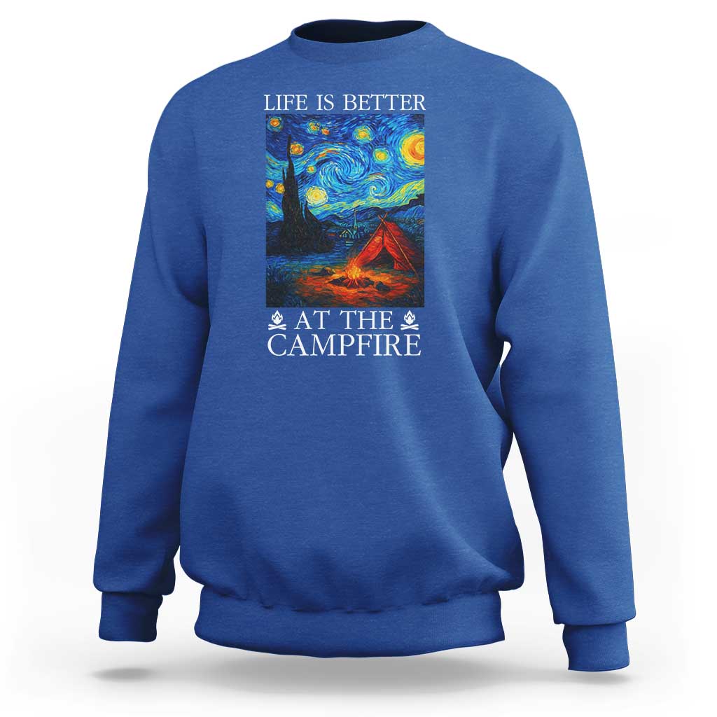 Funny Camping Sweatshirt Life Is Better At The Campfire - Wonder Print Shop