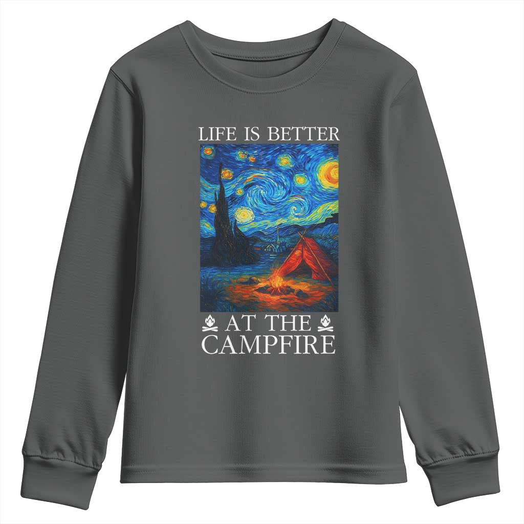 Funny Camping Youth Sweatshirt Life Is Better At The Campfire - Wonder Print Shop