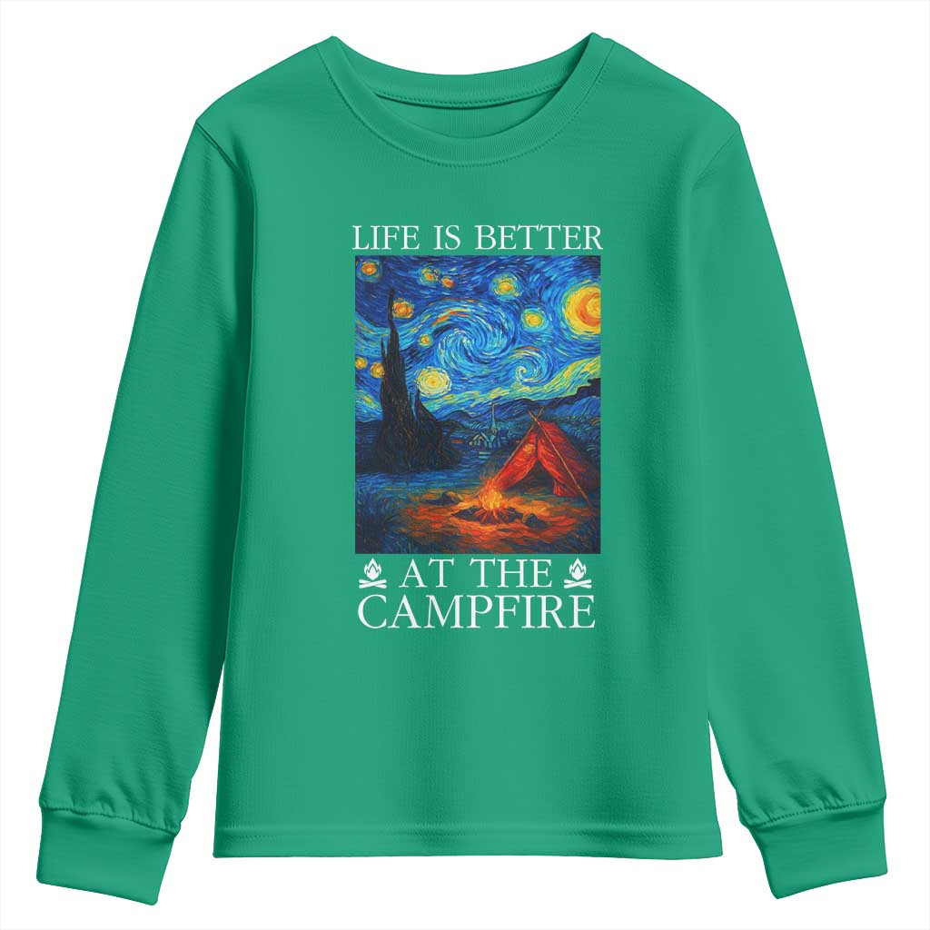 Funny Camping Youth Sweatshirt Life Is Better At The Campfire - Wonder Print Shop