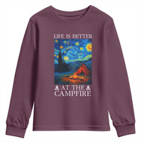 Funny Camping Youth Sweatshirt Life Is Better At The Campfire - Wonder Print Shop
