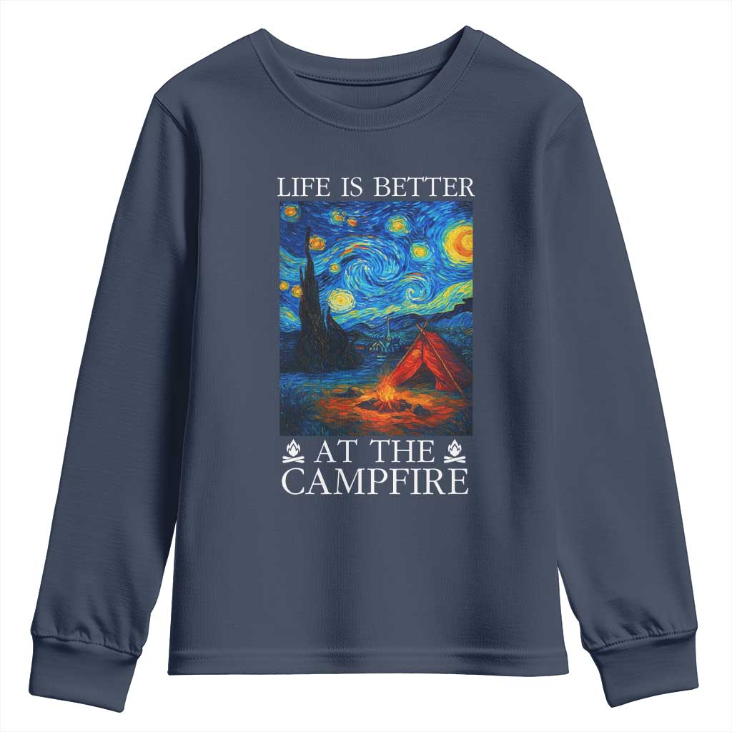 Funny Camping Youth Sweatshirt Life Is Better At The Campfire - Wonder Print Shop