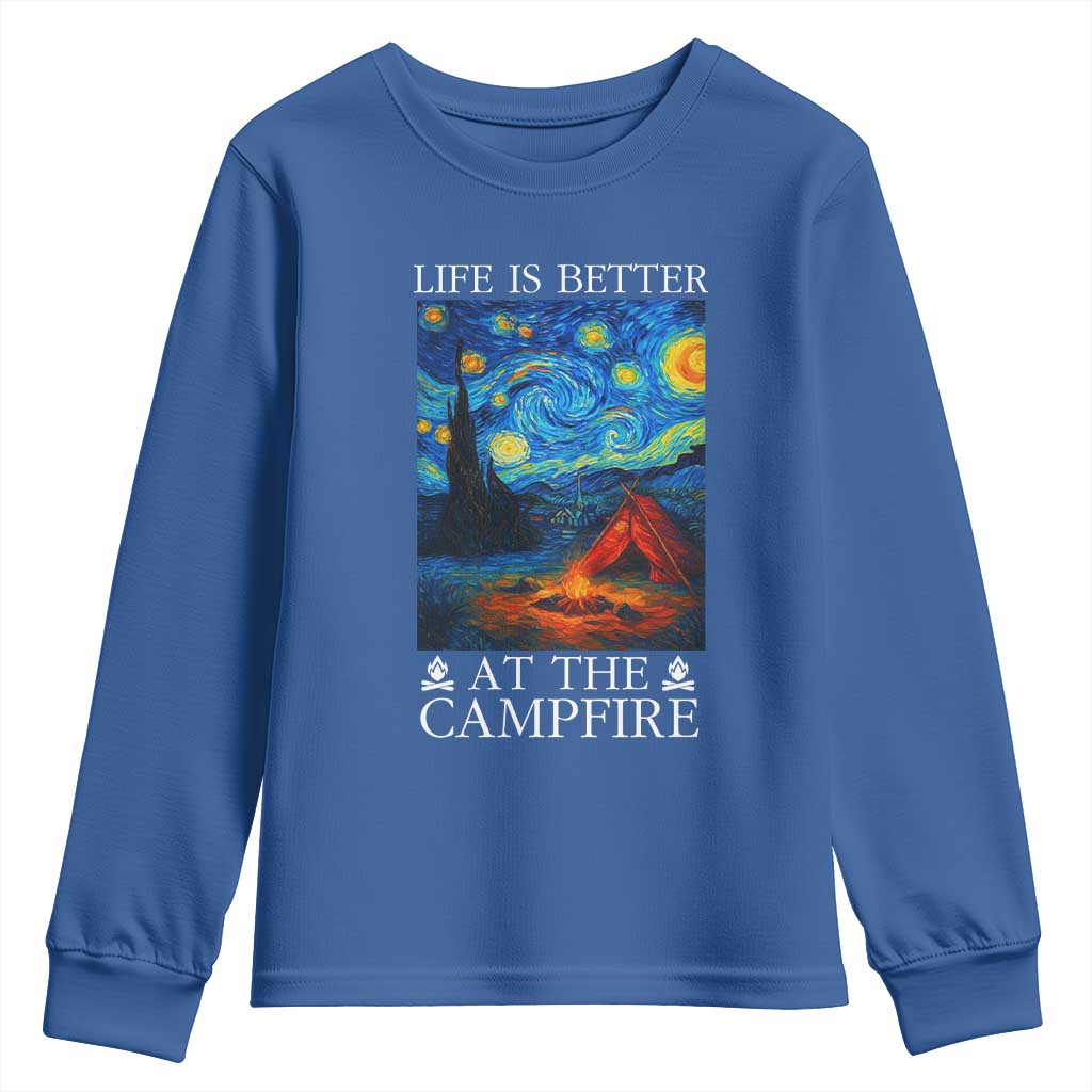 Funny Camping Youth Sweatshirt Life Is Better At The Campfire - Wonder Print Shop