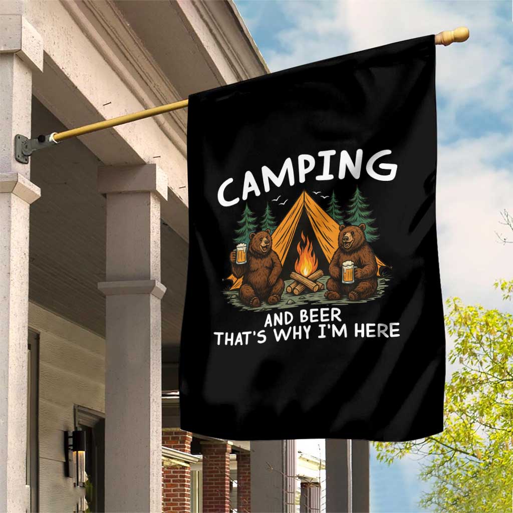 Funny Camping Beer Garden Flag Bear Drinking Lover Gift - Wonder Print Shop