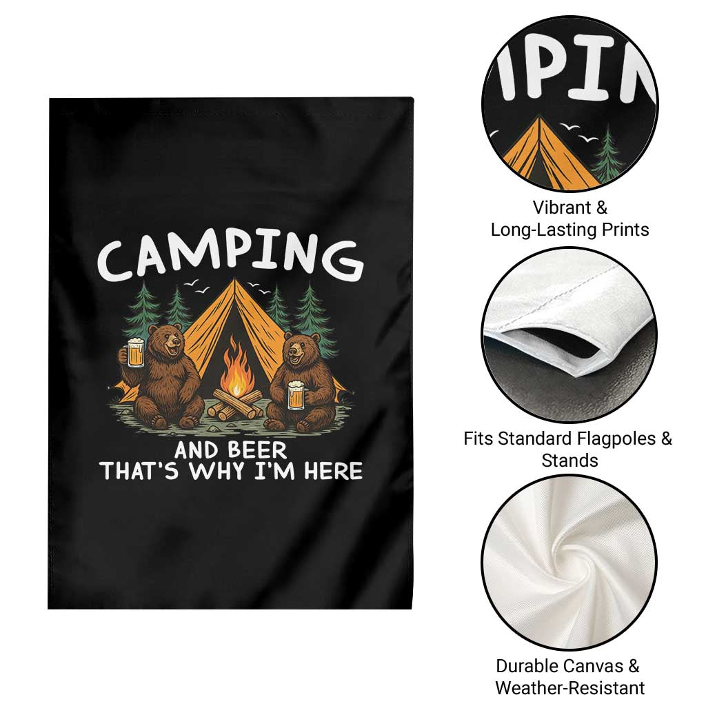 Funny Camping Beer Garden Flag Bear Drinking Lover Gift - Wonder Print Shop