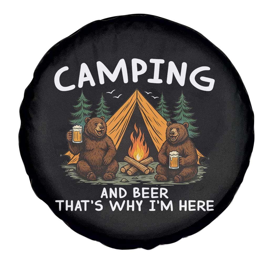 Funny Camping Beer Spare Tire Cover Bear Drinking Lover Gift - Wonder Print Shop