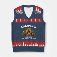 Funny Camping Beer V-Neck Knit Sweater Vest Bear Drinking Lover Gift - Wonder Print Shop