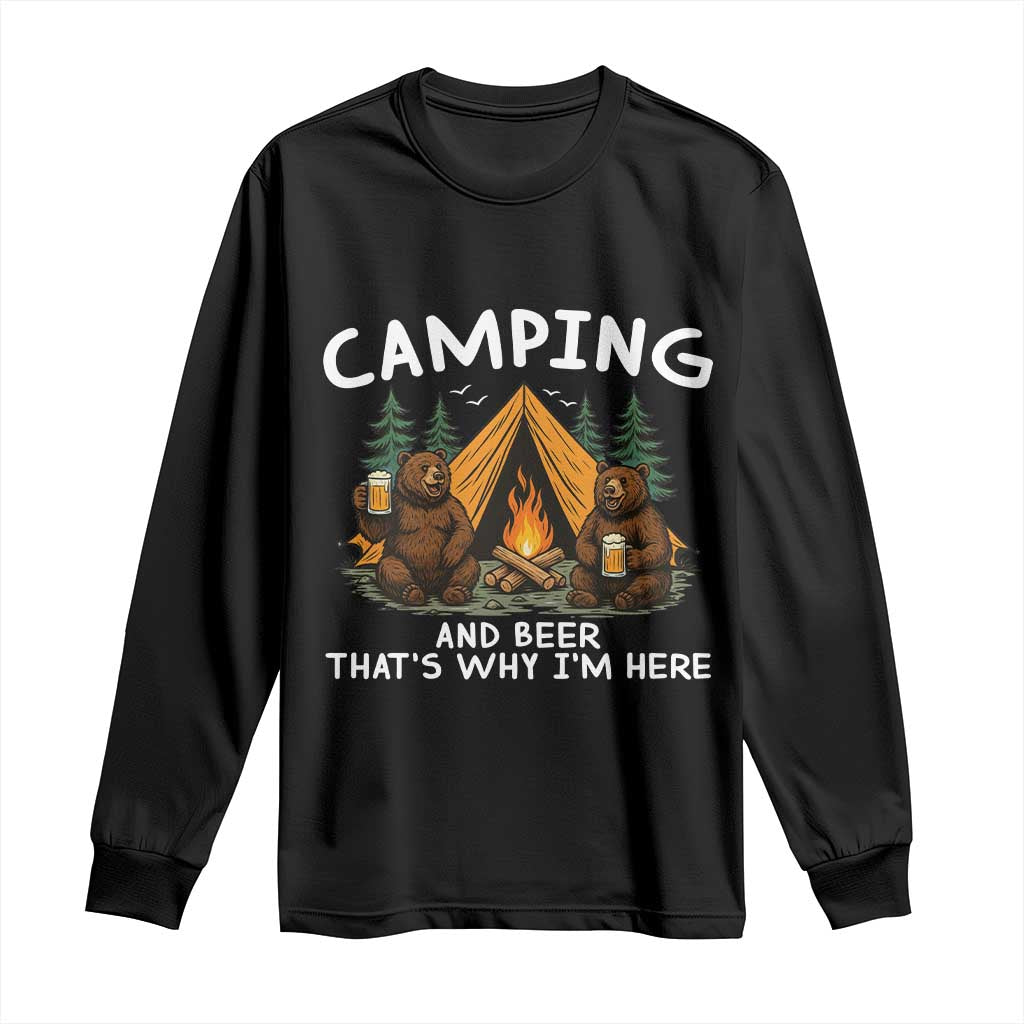 Funny Camping Beer Long Sleeve Shirt Bear Drinking Lover Gift - Wonder Print Shop