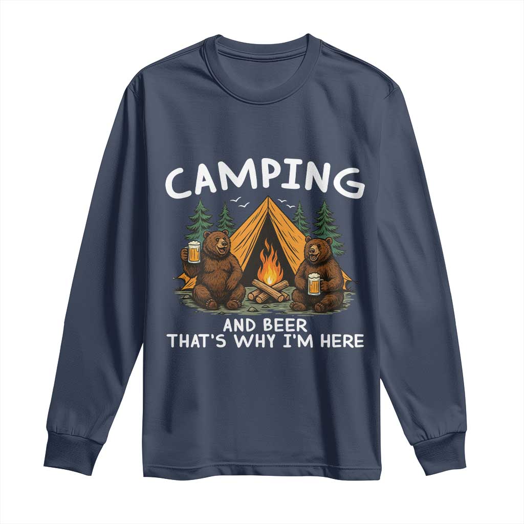 Funny Camping Beer Long Sleeve Shirt Bear Drinking Lover Gift - Wonder Print Shop