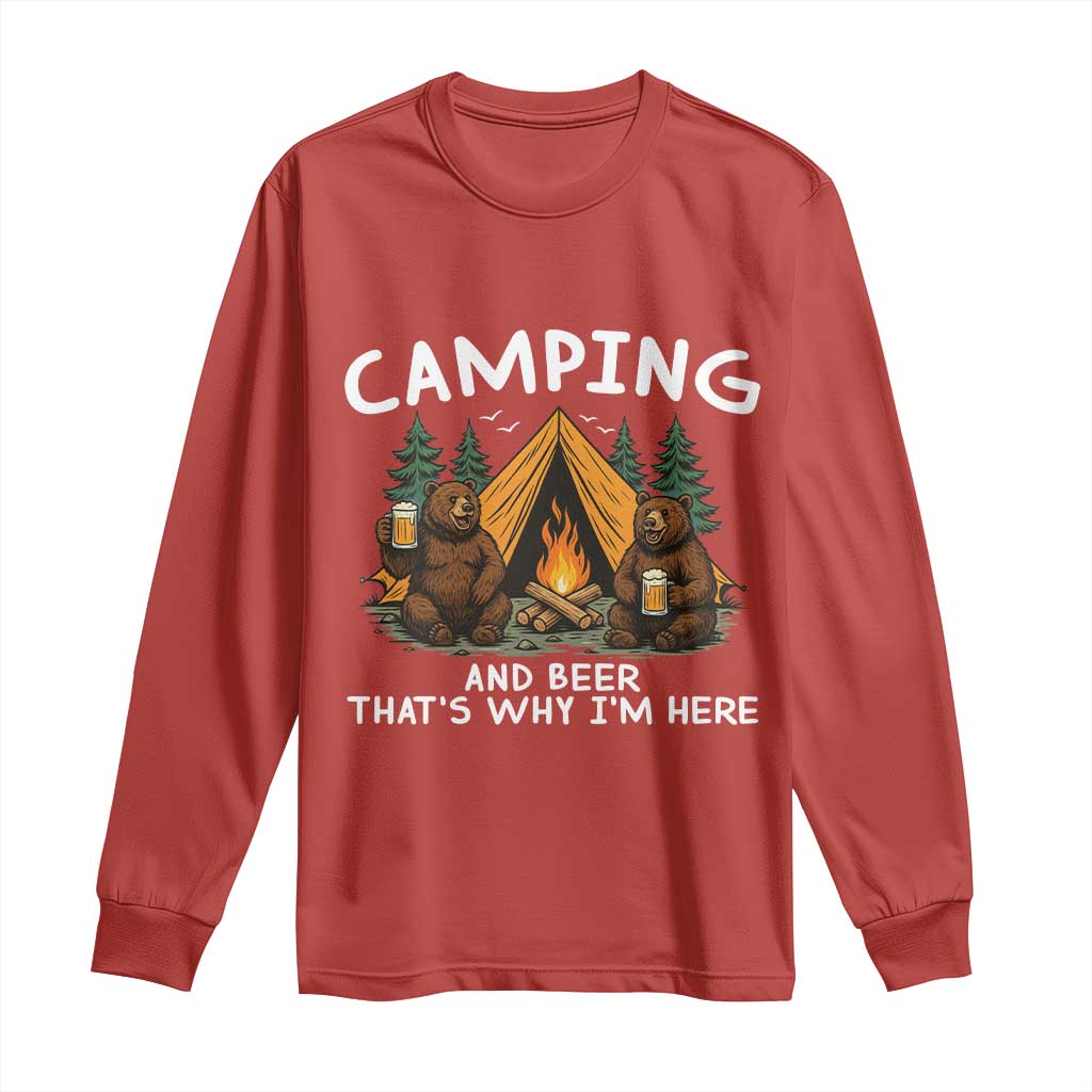 Funny Camping Beer Long Sleeve Shirt Bear Drinking Lover Gift - Wonder Print Shop