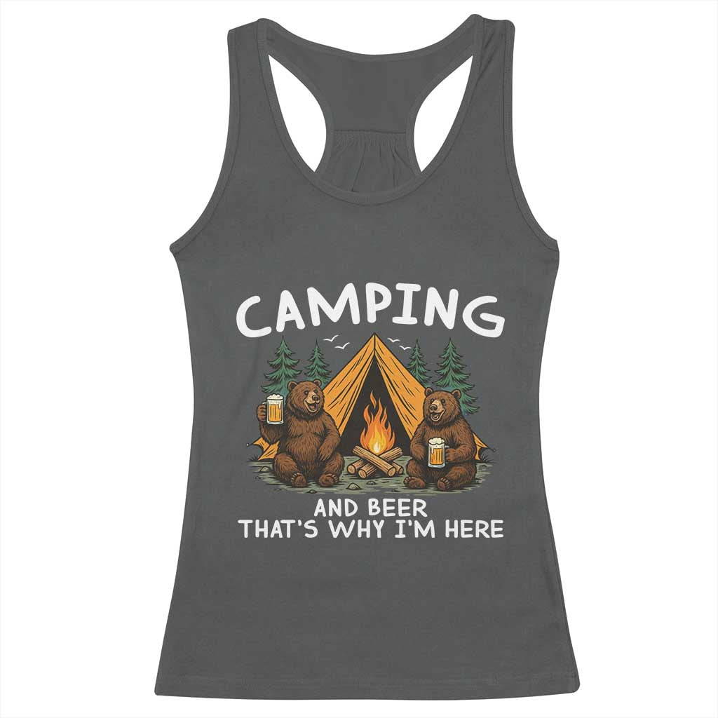Funny Camping Beer Racerback Tank Top Bear Drinking Lover Gift - Wonder Print Shop