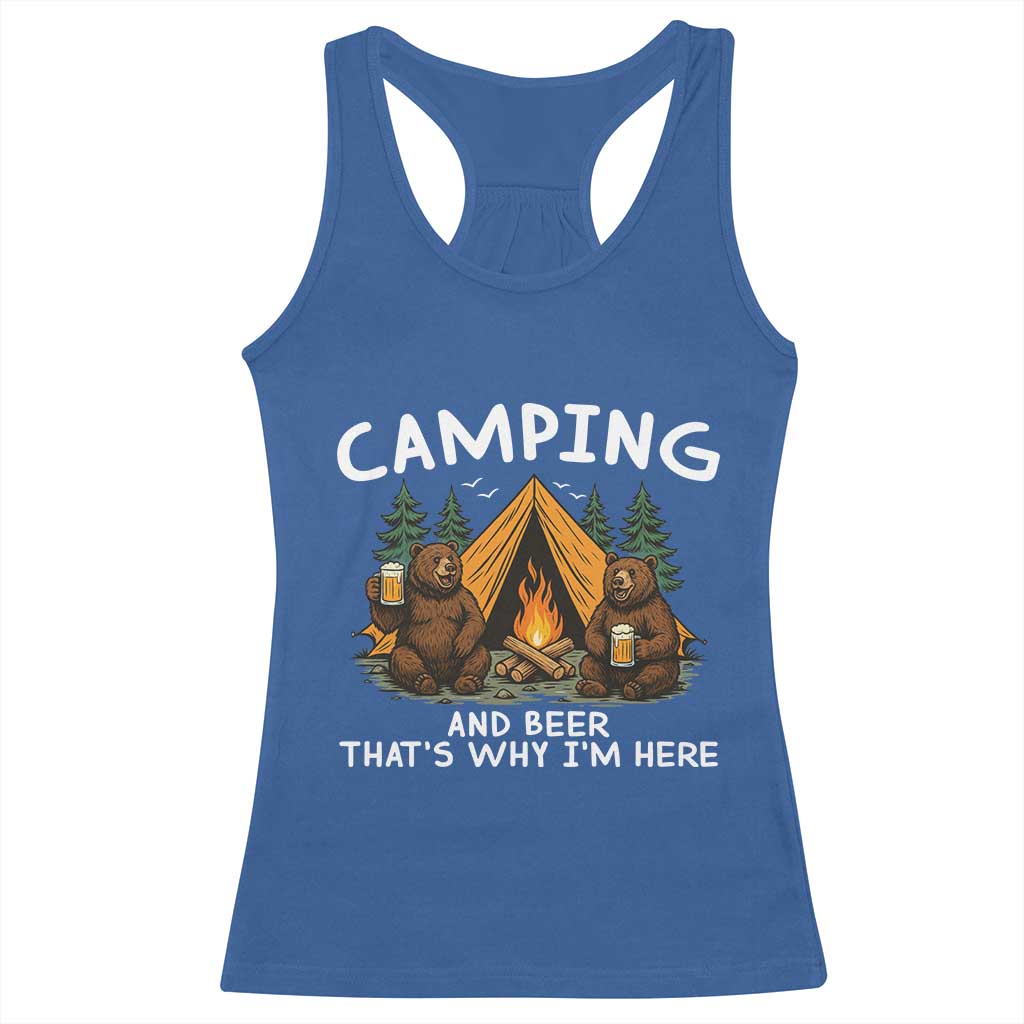 Funny Camping Beer Racerback Tank Top Bear Drinking Lover Gift - Wonder Print Shop