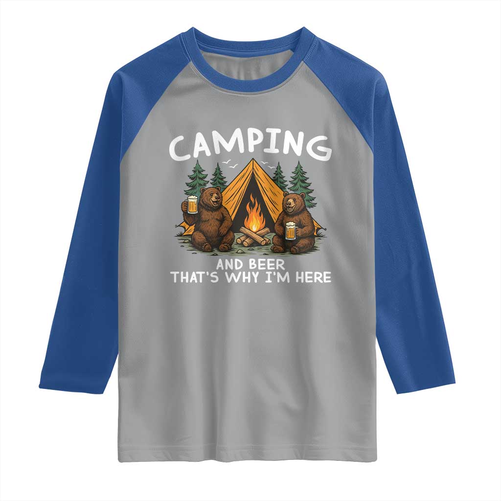 Funny Camping Beer Raglan Shirt Bear Drinking Lover Gift - Wonder Print Shop