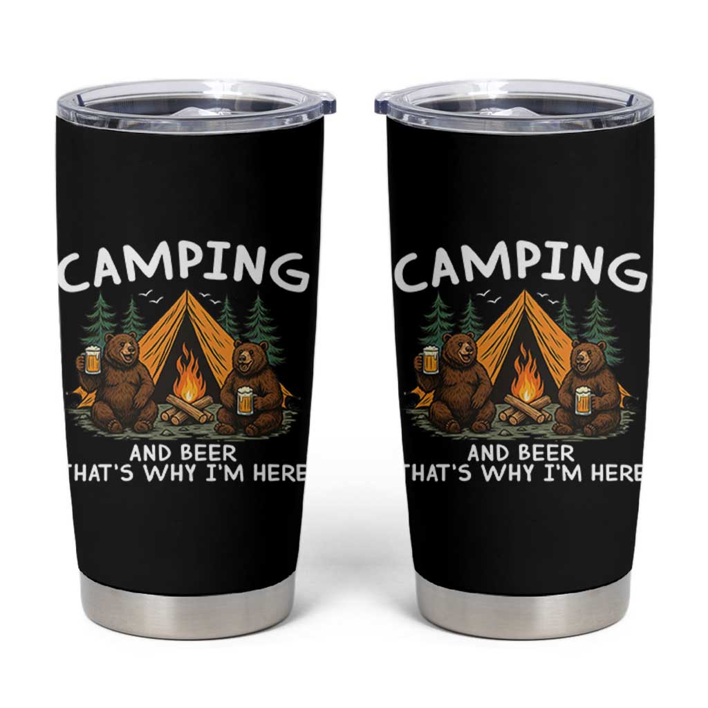 Funny Camping Beer Tumbler Cup Bear Drinking Lover Gift - Wonder Print Shop